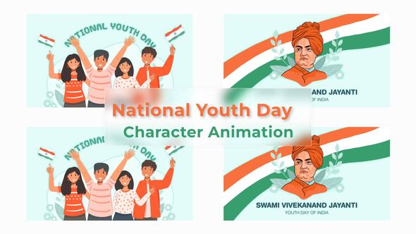 VideoHive National Youth Day Explainer Animation Scene 38195692