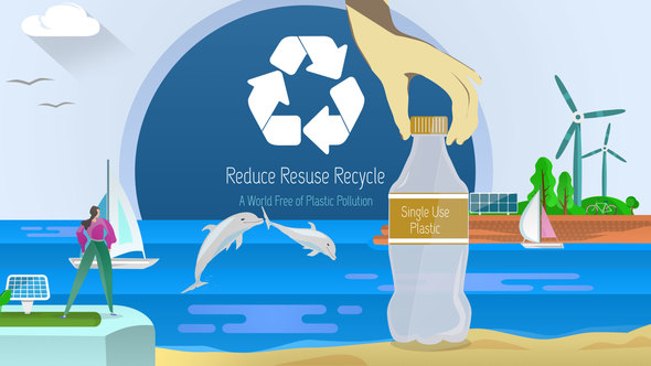 VideoHive Ocean Plastic Waste Recycling and Clean Energy Campaign 23334311