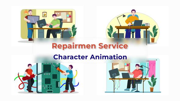 VideoHive Repair Service Explainer Animation Scene 38196248