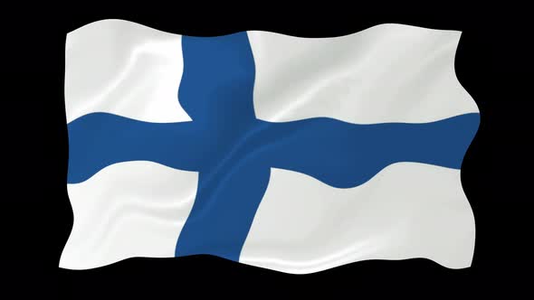 VideoHive Republic Of Finland Waving Flag Animated Black Background 38961526