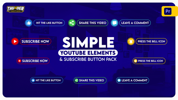 VideoHive Simple YouTube Elements And Subscribe Button Pack 36153588