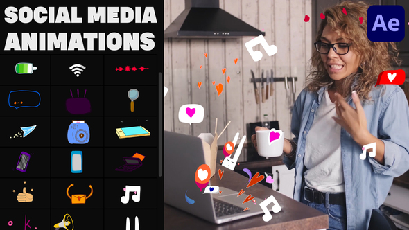 VideoHive Social Media Stickers for After Effects 37206165