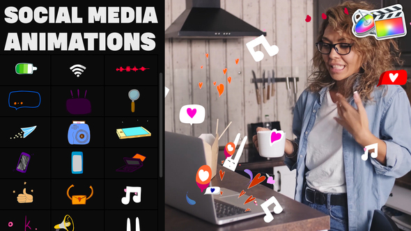VideoHive Social Media Stickers for FCPX 37444134