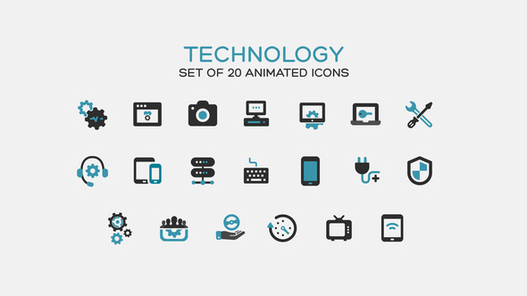 VideoHive Technology Icons 37321330