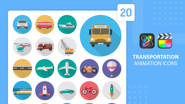 VideoHive Transportation Animation Icons | Final Cut Pro & Apple Motion 37498569