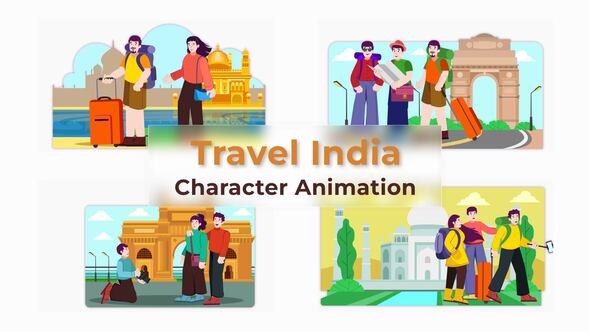 VideoHive Travel India Animation Scene 38196634