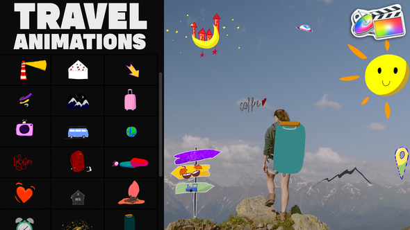 VideoHive Travel Stickers for FCPX 37725103