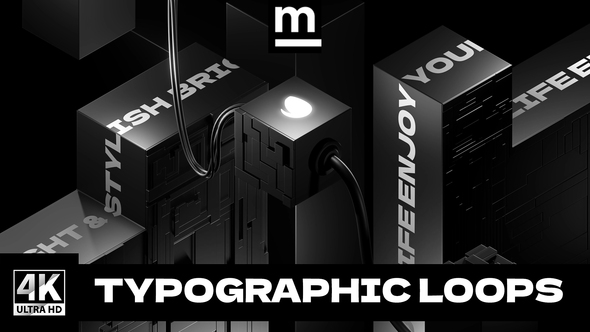 VideoHive 3D Abstract Typography Loops 39188658