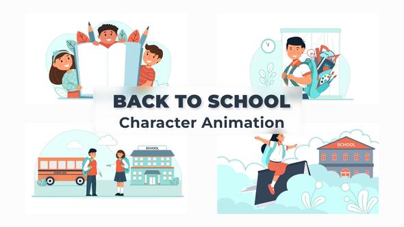 VideoHive Back to School Character Animation Scene Pack 37070882