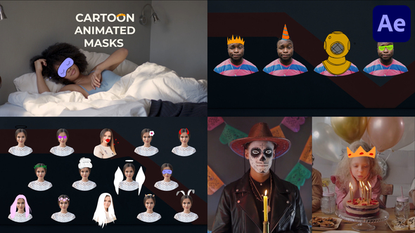 VideoHive Cartoon Animated Masks for After Effects 39696791