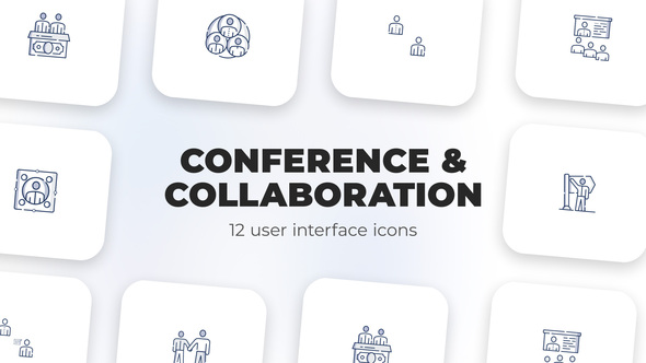 Conference & Collaboration- user interface icons - GFXDownload.Net