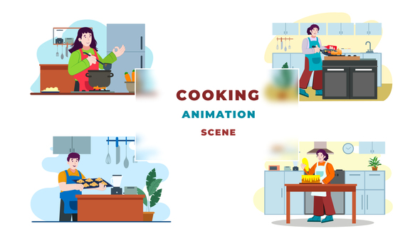 VideoHive Cooking Character Animation Scene After Effects Template 39651612