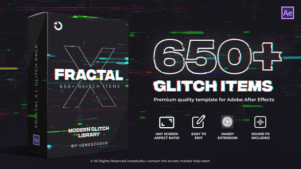 VideoHive FRACTAL X | 650+ Glitch Pack 36865814
