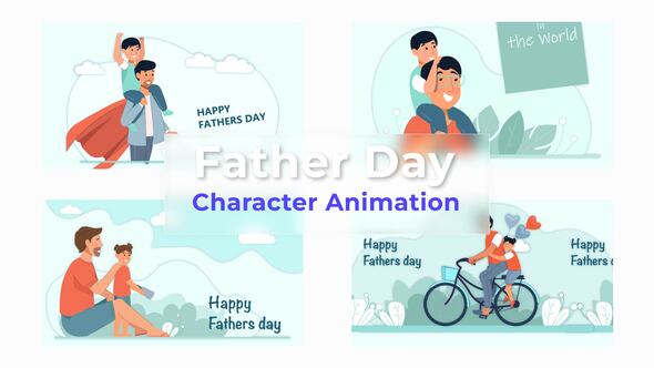 VideoHive Fathers Day Animation Scene Pack 36977677