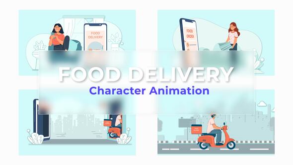 VideoHive Food Delivery Animated Scene Pack 36766803