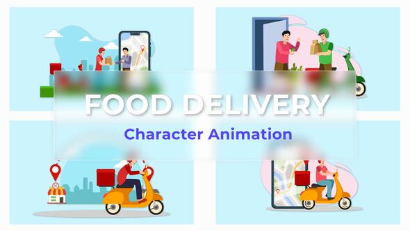 VideoHive Food Delivery Explainer And Animated Scene Pack 36813248
