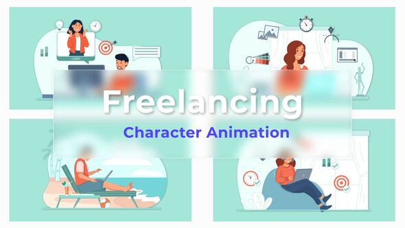 VideoHive Freelancing Explainer And Animated Scene Pack 36813625