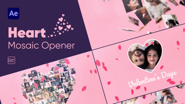 VideoHive Heart Mosaic Opener For After Effects 39624007