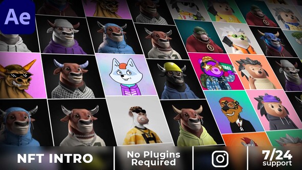 VideoHive NFT Mosaic Intro for Social Media 36932128