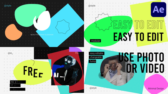 VideoHive Neon Typography Slideshow for After Effects 36721361