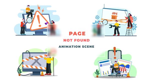 VideoHive Page Not Found Character Animation Scene After Effects 39651647