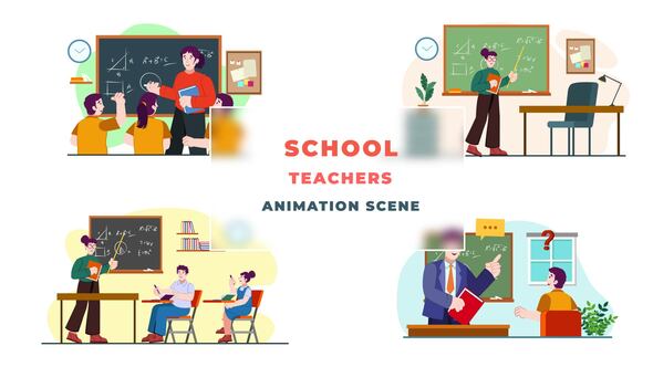 VideoHive School Teacher Character Animation Scene After Effects Template 39652373