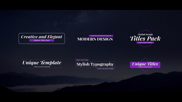 VideoHive Unique Titles Pack For After Effects 36710477