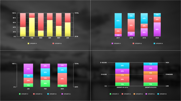 VideoHive Vertical Stacked Bar Infographic 40472938