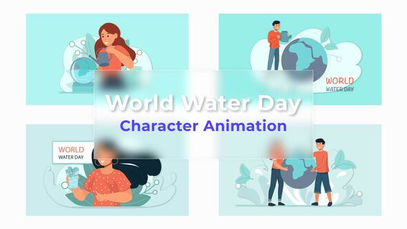 VideoHive World Water Day Scene Animation Pack 36707931