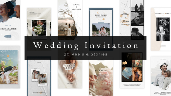VideoHive 20 Elegant Wedding Invitation Reels and Stories 48199130