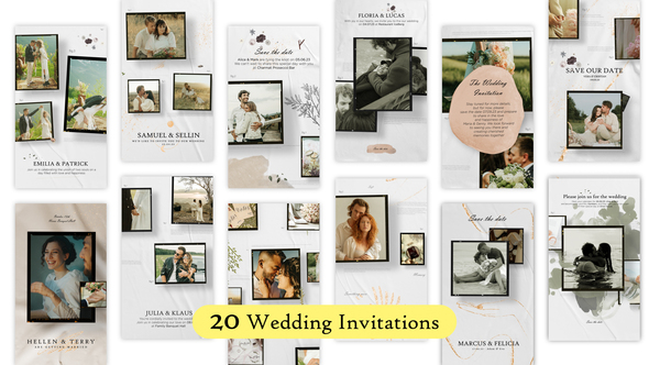 VideoHive 20 Glamorous Wedding Invitation Reels and Stories 48199304