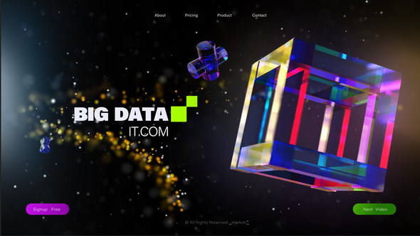 VideoHive 3D Cube Glass Colorful IT Opener 48311780