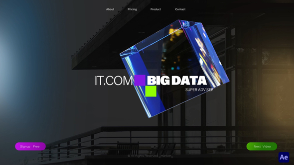 VideoHive 3D Cube Glass Computer Science Lower Thirds 48073082