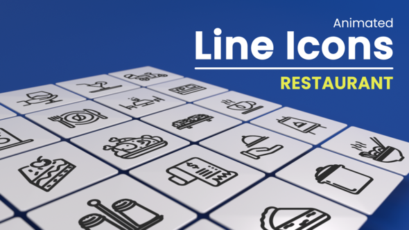 VideoHive 50 Animated Restaurant Line Icons 48137388