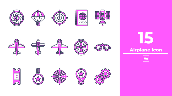 VideoHive Airplane Icon After Effect 48108795