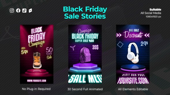VideoHive Black Friday Sale Stories 48239455