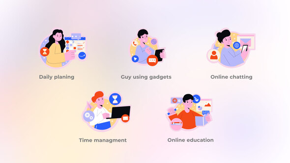 VideoHive Chatting and Education – Round Concept 48194663