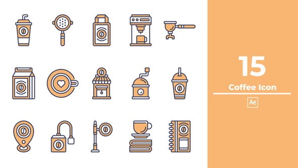 VideoHive Coffee Icon After Effect 48236234