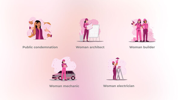 VideoHive Construction and Mechanics – Flat Female Elements Concept 48039271