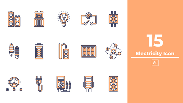 VideoHive Electricity Icon After Effect 48710273