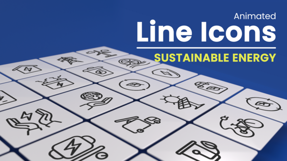 VideoHive 50 Animated Sustainable Energy Line Icons 50120969