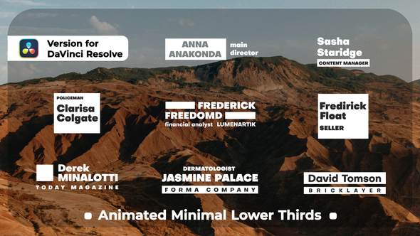 VideoHive Animated Minimal Lower Thirds | DaVinci Resolve 50009793