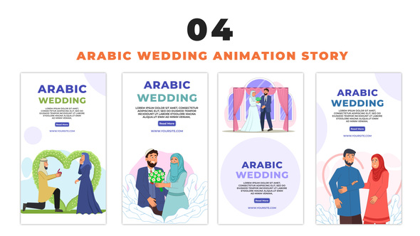 VideoHive Arabic Wedding Character 2D Vector Avatar Instagram Story 48661183