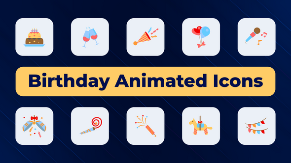 VideoHive Birthday Animated Icons 50385482