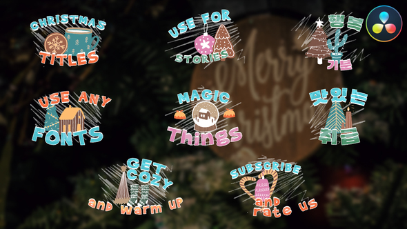VideoHive Christmas Cartoon Titles for DaVinci Resolve 50039501