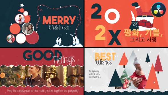 VideoHive Christmas Cartoon Typography Scenes | DaVinci Resolve 50039359