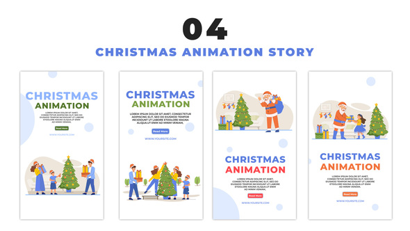 VideoHive Christmas Greetings Vector Character Instagram Story 48662081