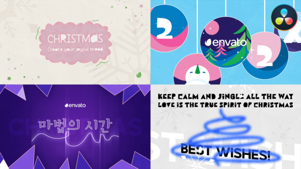 VideoHive Christmas Typography for DaVinci Resolve 50053799