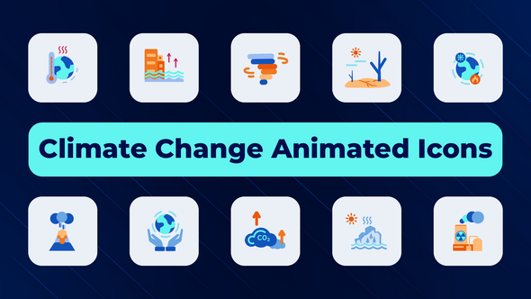 VideoHive Climate Change Animated Icons 50370526