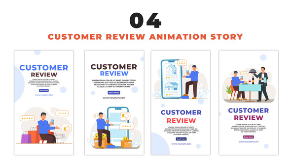 VideoHive Customer Feedback Flat Vector Instagram Story 48661476